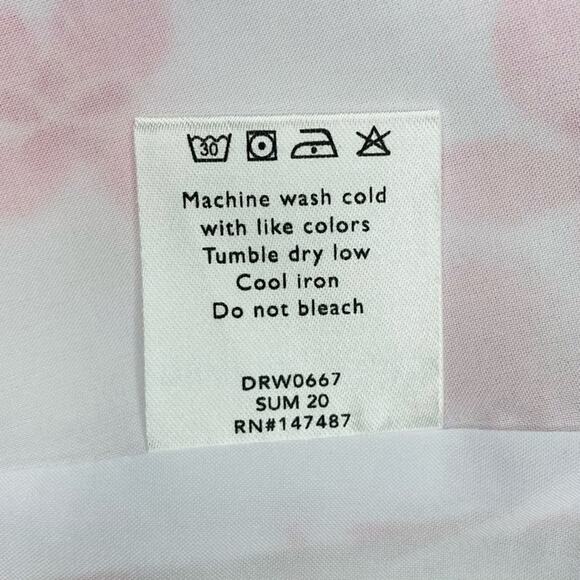 Draper James Pink Floral Linen Midi Wrap Dress size 4 - Picture 12 of 14